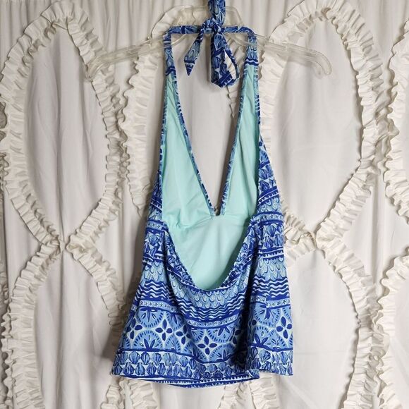 Vineyard Vines All Over Shell Halter Tankini Small - Picture 2 of 9